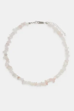 Women JWL-NECK Rose Quartz Shard Bead Necklace - White