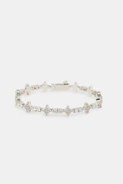 JWL-BRA Round & Star Iced Bracelet - 3mm
