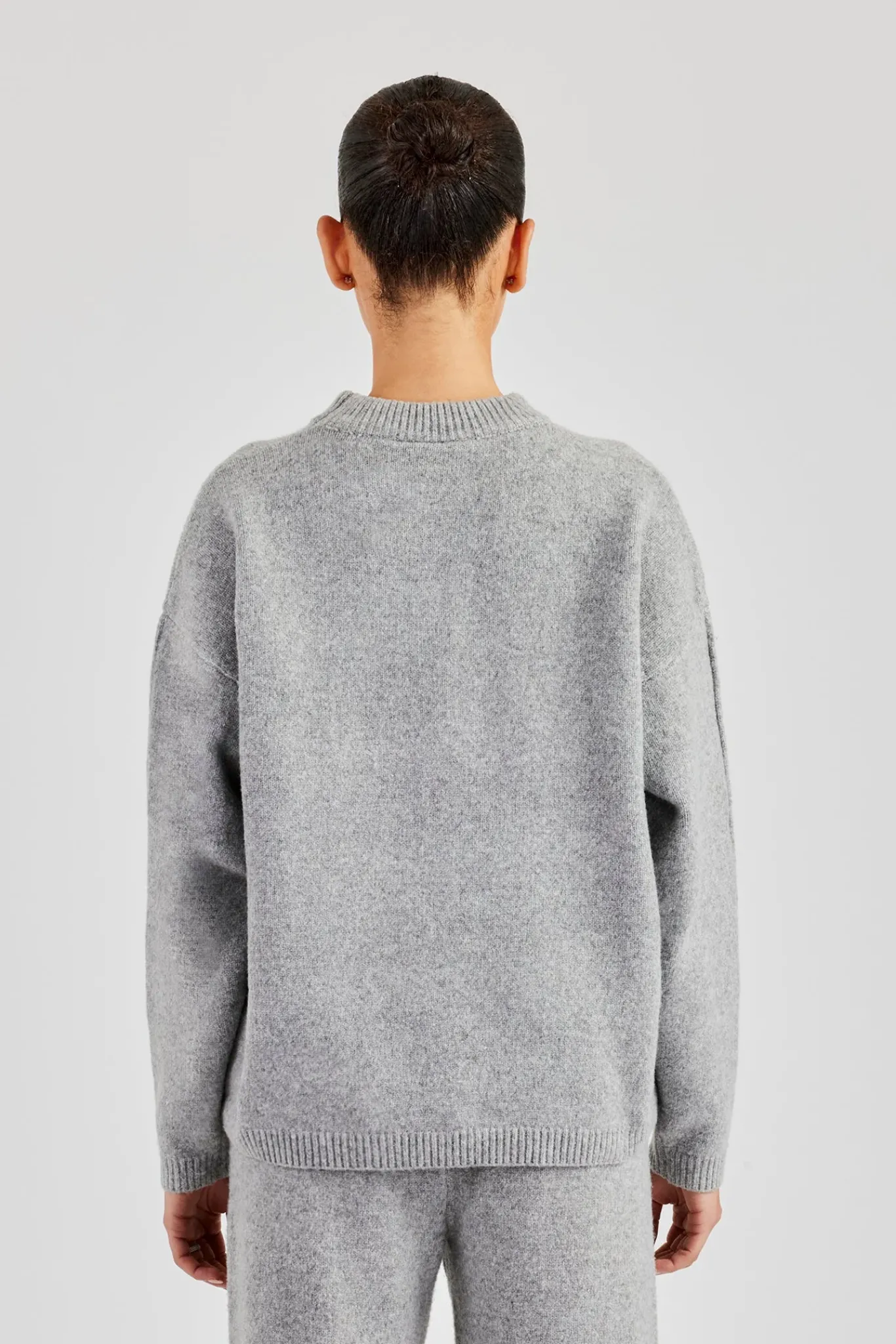 Women CLO-TOP-HS-SWE-KTW Seam Detail Knitted Sweatshirt - Grey