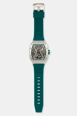 JWL-ACC-WAT Skeleton Rubber Strap Watch - Green