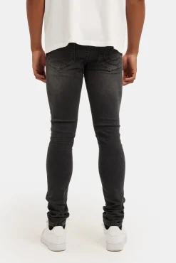 CLO-BOT-DEN Skinny Fit Jeans - Washed Black