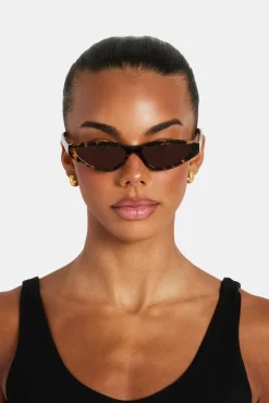 Women CLO-ACC Skinny Tortoiseshell Sunglasses - Mocha