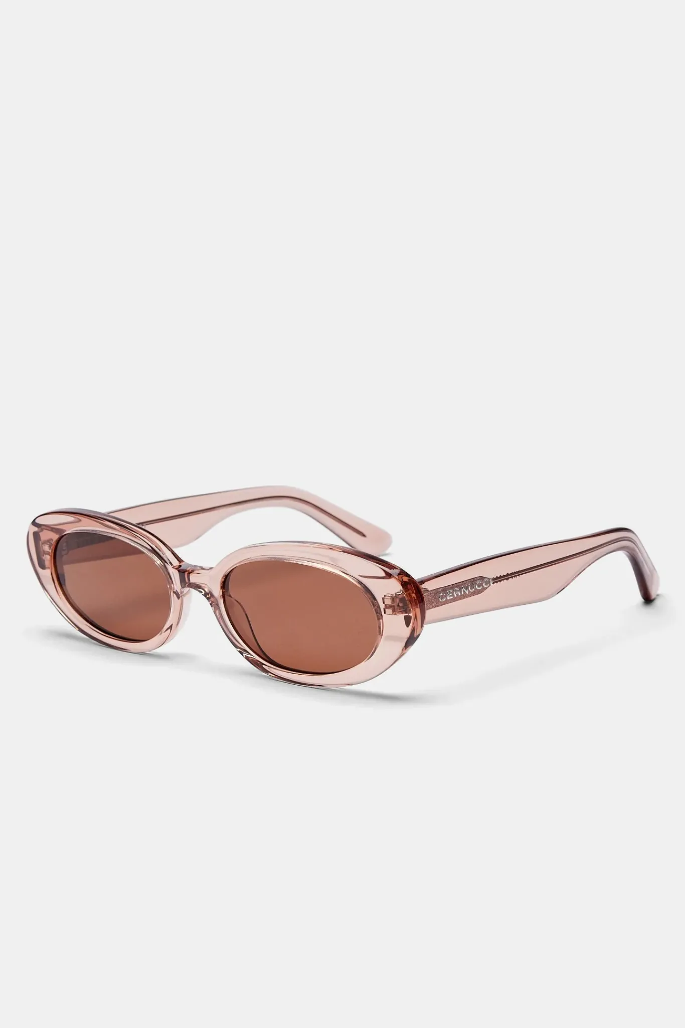 Women CLO-ACC Slim Oval Acetate Sunglasses - Transparent Blush