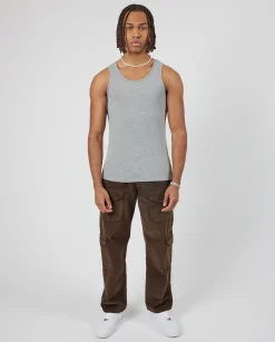 CLO-TOP-TEE Slim Ribbed Vest - Grey