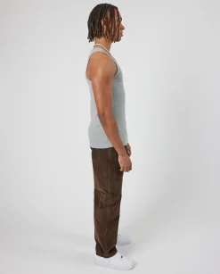 CLO-TOP-TEE Slim Ribbed Vest - Grey