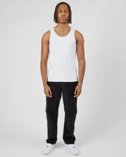 CLO-TOP-TEE Slim Ribbed Vest - White