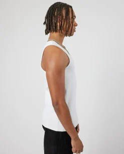 CLO-TOP-TEE Slim Ribbed Vest - White