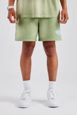 CLO-BOT Spray Washed Paraiso Jersey Short - Washed Green