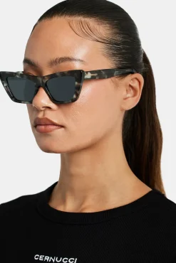 Women CLO-ACC Square Cat Eye Acetate Frame Sunglasses - Multi