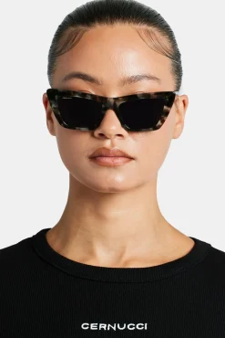 Women CLO-ACC Square Cat Eye Acetate Frame Sunglasses - Multi