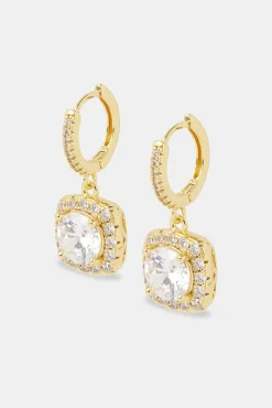 Women JWL-EAR Square Drop Earrings - Gold