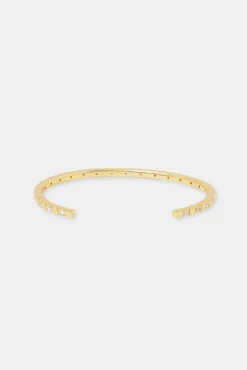 Women JWL-BRA Square Polished Iced Bangle - 3mm