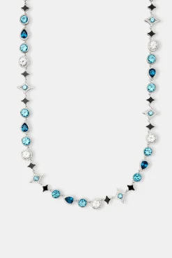JWL-CHN Star Motif Blue Multi Gemstone Chain - 10mm