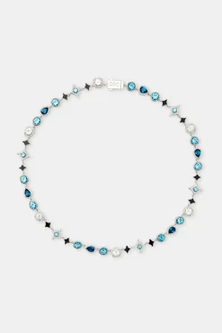 JWL-CHN Star Motif Blue Multi Gemstone Chain - 10mm