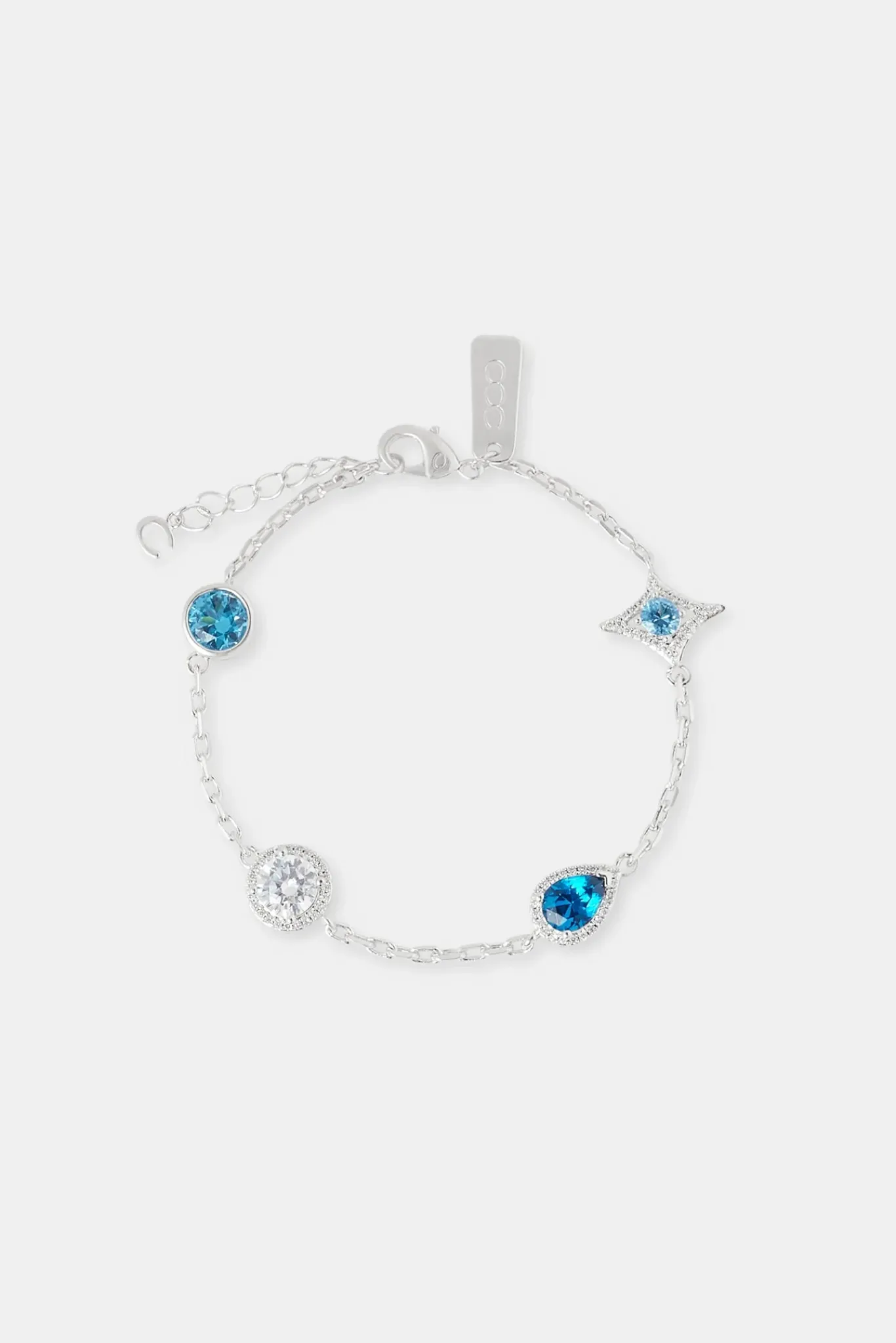 JWL-BRA Star Motif Gemstone Rolo Bracelet - 10mm