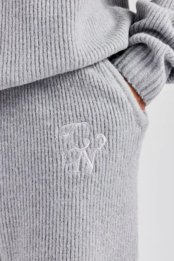 CLO-BOT-TRO-KTW Straight Leg Split Hem Knit Jogger - Grey