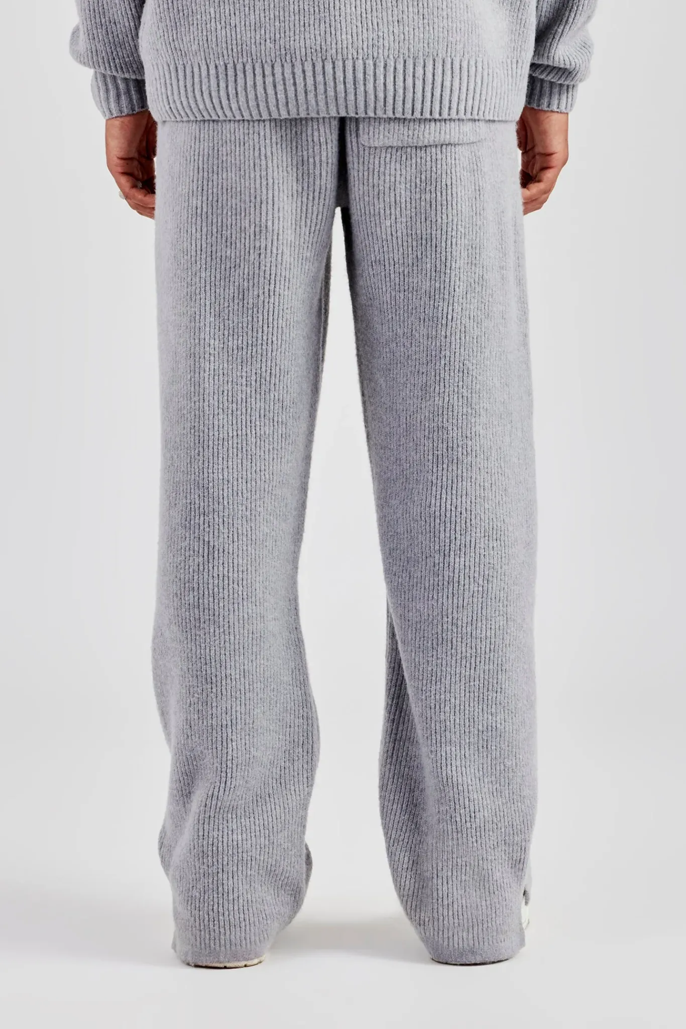 CLO-BOT-TRO-KTW Straight Leg Split Hem Knit Jogger - Grey