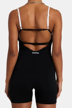 Women CLO-BODY Strappy Back Unitard - Black