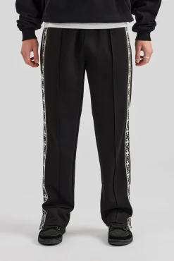 CLO-BOT-TRO Taping Split Hem Track Pant - Black