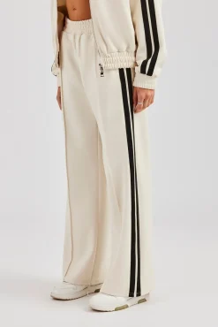 Women CLO-BOT-TRO Taping Straight Leg Track Pant - Off White