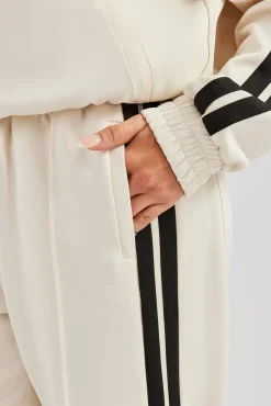 Women CLO-BOT-TRO Taping Straight Leg Track Pant - Off White