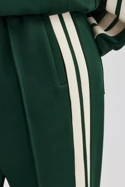 Women CLO-BOT-TRO Taping Wide Leg Track Pant - Bottle Green
