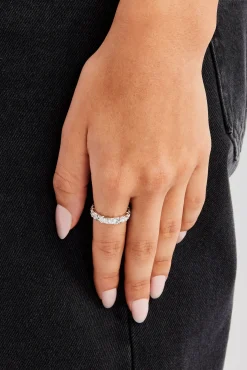 Women JWL-RNG Tennis and Polished Cross Ring - 5mm