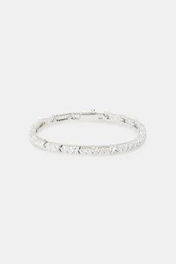Women JWL-BRA Tennis and Polished Cross Bracelet - 5mm