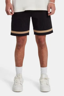 CLO-BOT Text Panelled Shorts - Taupe