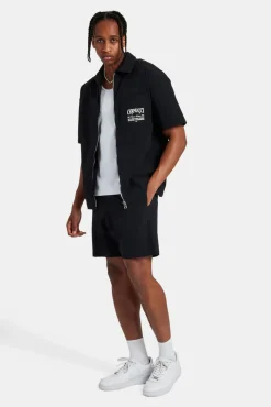 CLO-BOT Text Pocket Elasticated Short - Black