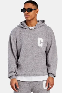 CLO-TOP-HS-HOOD-KTW Textured Knitted Hoodie