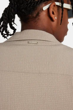 CLO-TOP-SHIR Textured Revere Shirt - Stone