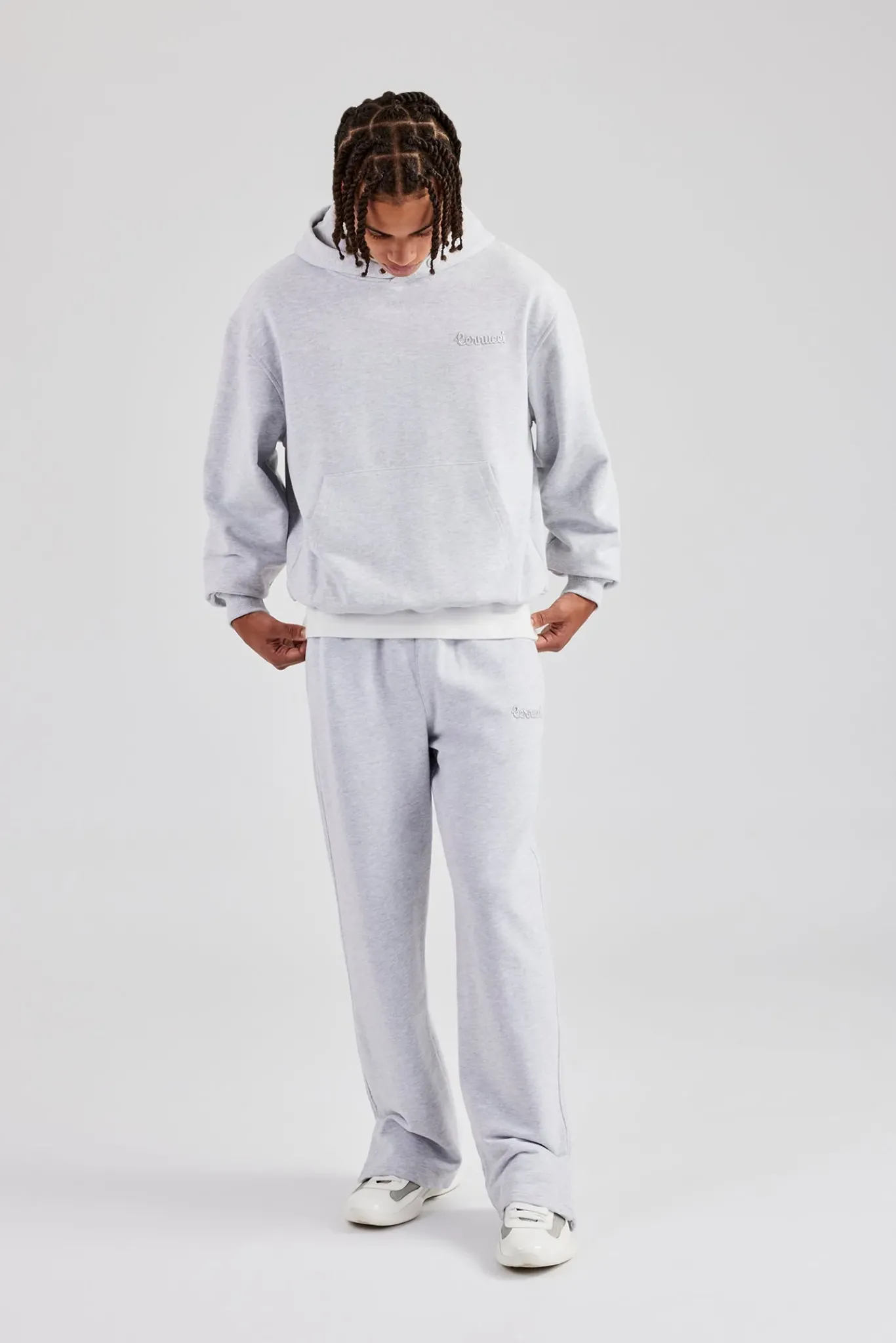 CLO-SET Tonal Oversized Tracksuit - Ash Grey