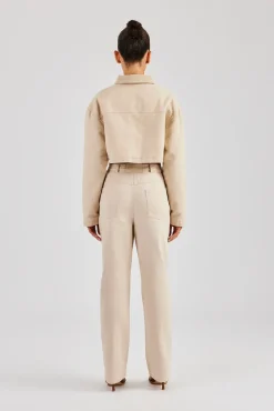 Women CLO-SET Twill Cord Jacket and Trouser - Stone