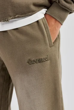 CLO-SET Washed Applique Zip Through Tracksuit - Khaki