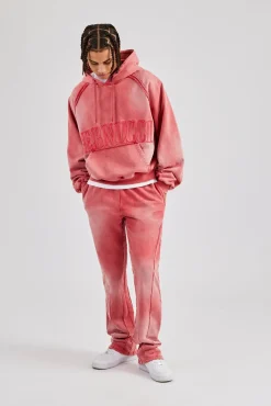 CLO-SET Washed Cernucci Drawcord Tracksuit - Washed Red