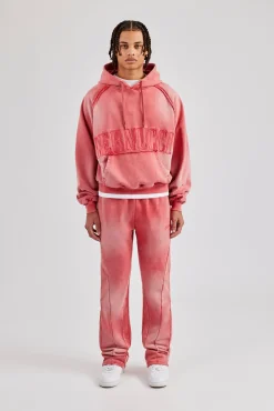 CLO-SET Washed Cernucci Drawcord Tracksuit - Washed Red