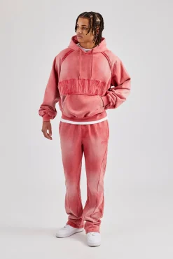 CLO-SET Washed Cernucci Drawcord Tracksuit - Washed Red