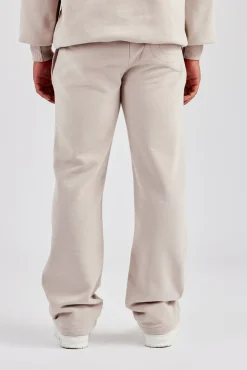 CLO-BOT-TRO Washed Contrast Stitch Pearl Jogger - Stone