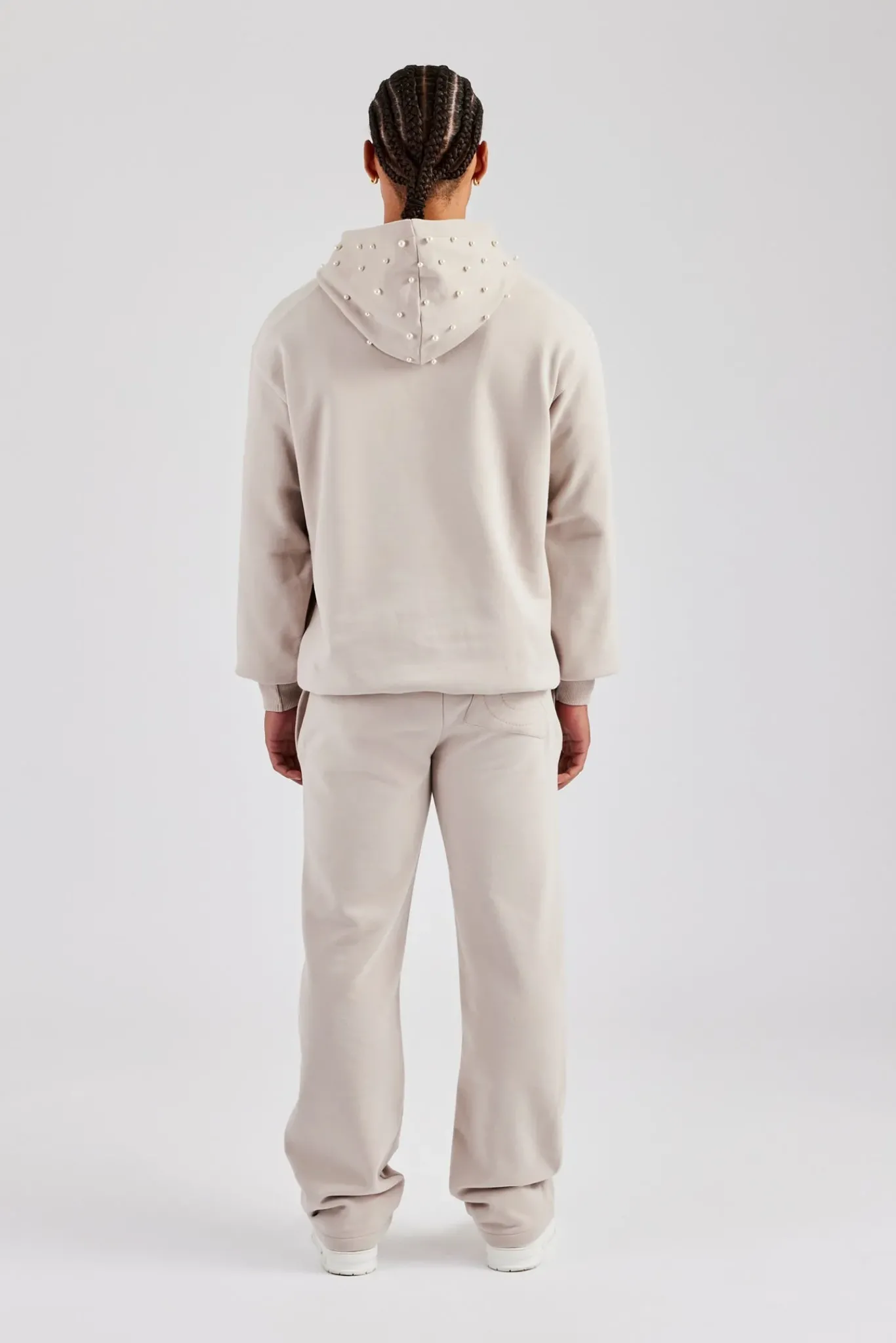 CLO-SET Washed Contrast Stitch Tracksuit - Stone