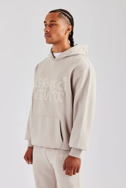 CLO-SET Washed Contrast Stitch Tracksuit - Stone