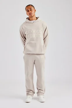 CLO-SET Washed Contrast Stitch Tracksuit - Stone