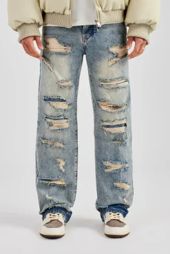 CLO-BOT-DEN Washed Distressed Relaxed Jean - Antique Wash