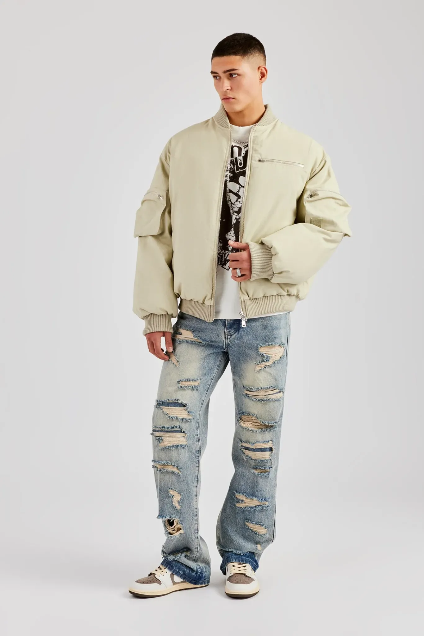 CLO-BOT-DEN Washed Distressed Relaxed Jean - Antique Wash