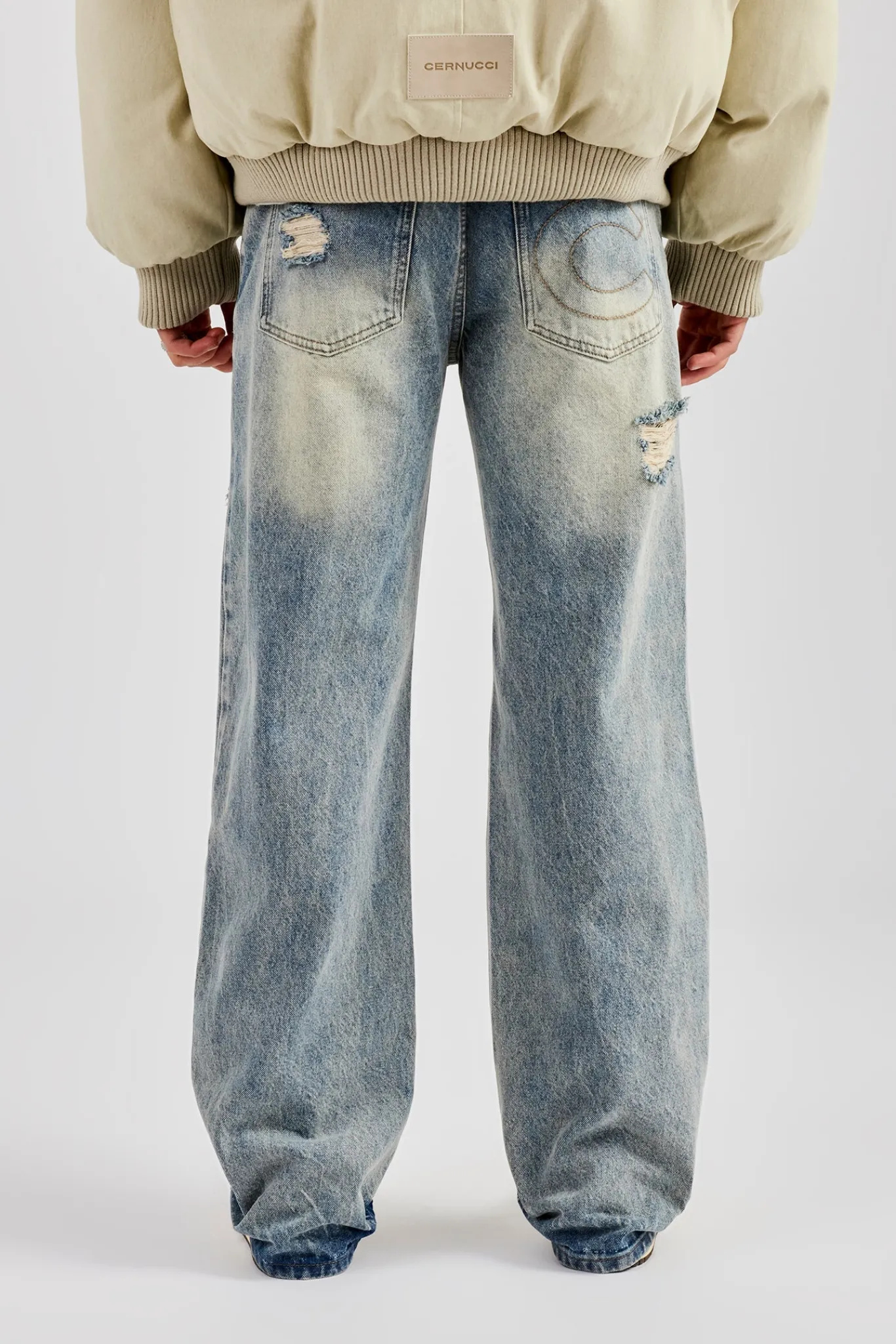 CLO-BOT-DEN Washed Distressed Relaxed Jean - Antique Wash