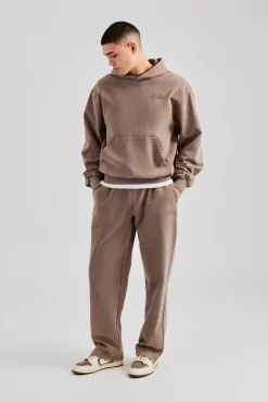 CLO-SET Washed Hooded Tracksuit - Taupe