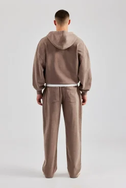 CLO-SET Washed Hooded Tracksuit - Taupe