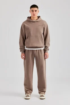 CLO-SET Washed Hooded Tracksuit - Taupe