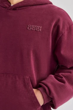 CLO-TOP-HS-HOOD Washed Hoodie - Burgundy