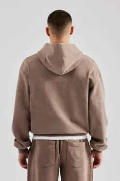 CLO-TOP-HS-HOOD Washed Hoodie - Taupe